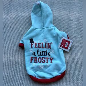 Feelin a Little Frosty Dog Holiday Hoodie Size Medium NWT Gift Christmas